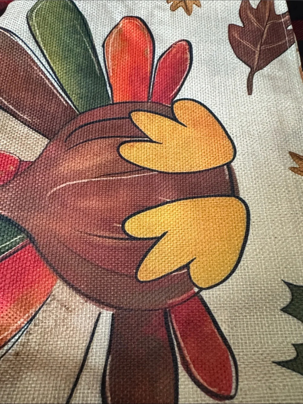 NWT 100% Linen Thanksgiving Table Runner - Orange, Brown, Green, Yellow, 13X72